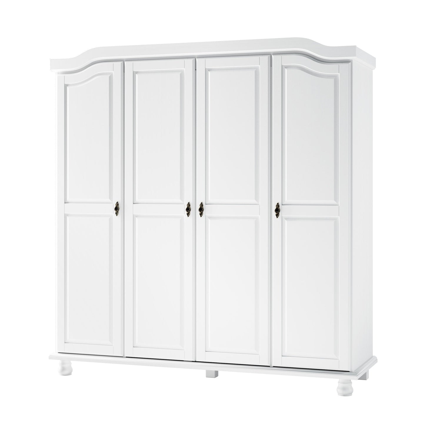 Palace Imports Armoire Kyle à 4 portes en bois massif avec portes en bois massif ou en miroir