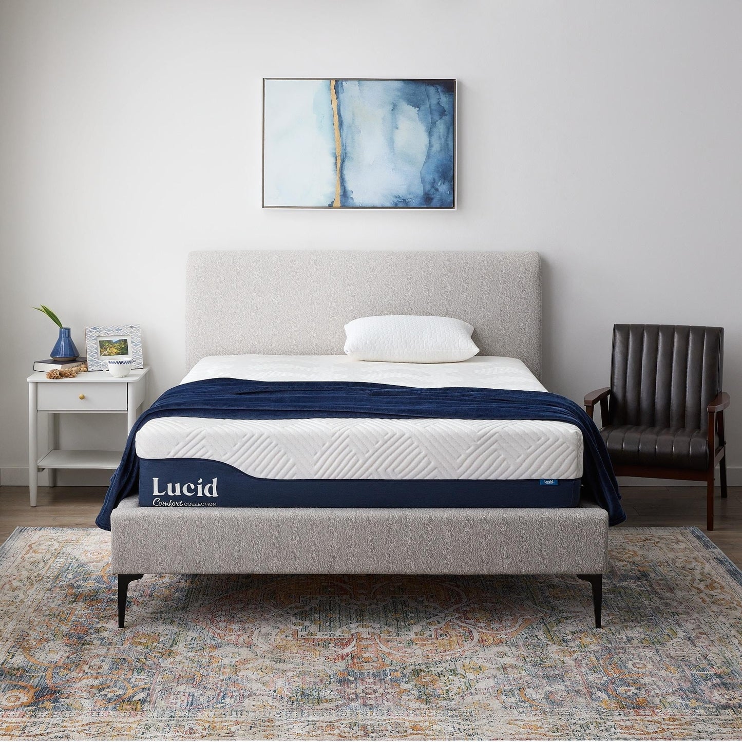 Matelas hybride Lucid de 30 cm (12 pouces) avec gel et aloe vera