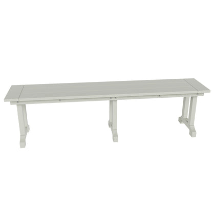 Banc de patio extérieur Polytrends Laguna en HDPE, résistant aux intempéries, 65 pouces