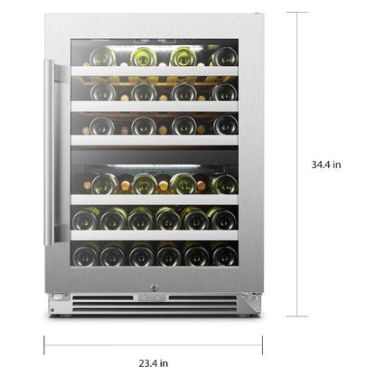 Cave à vin LanboPro à compression à double zone, 24 pouces, 44 bouteilles