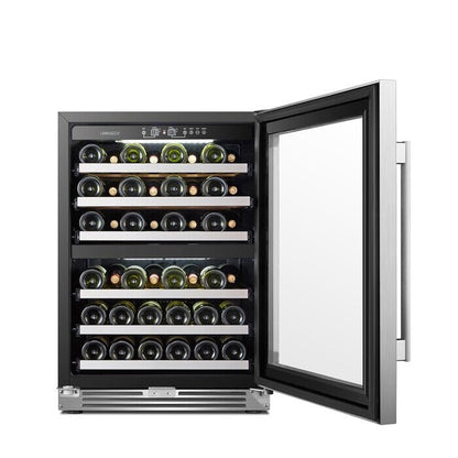 Cave à vin LanboPro à compression à double zone, 24 pouces, 44 bouteilles