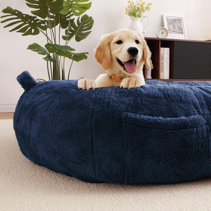 Grand lit pour chien, lit lavable de taille humaine avec housse amovible.