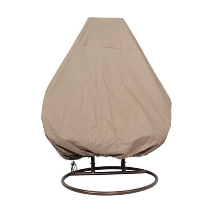 LeisureMod Chaise suspendue en forme d'œuf pour 2 personnes avec support - Hamac balançoire en rotin tressé pour intérieur/extérieur avec coussins