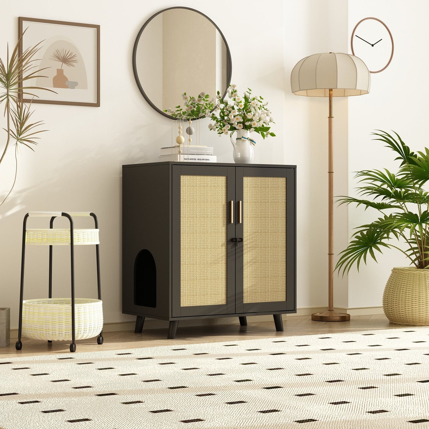 Abri pour litière, meuble pour litière de chat, table d'appoint, table de canapé
