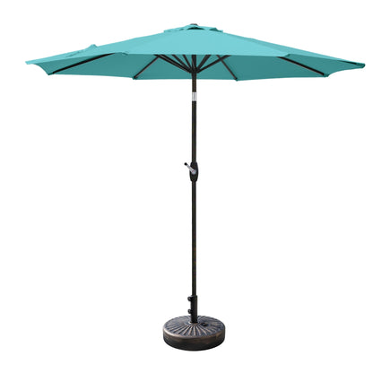 Parasol de terrasse Lopes de 2,7 m avec socle à poids bronze inclus.