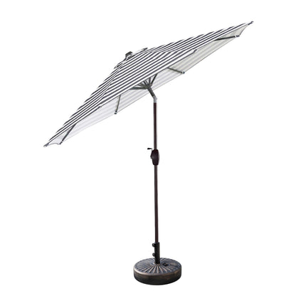 Parasol de terrasse Lopes de 2,7 m avec socle à poids bronze inclus.