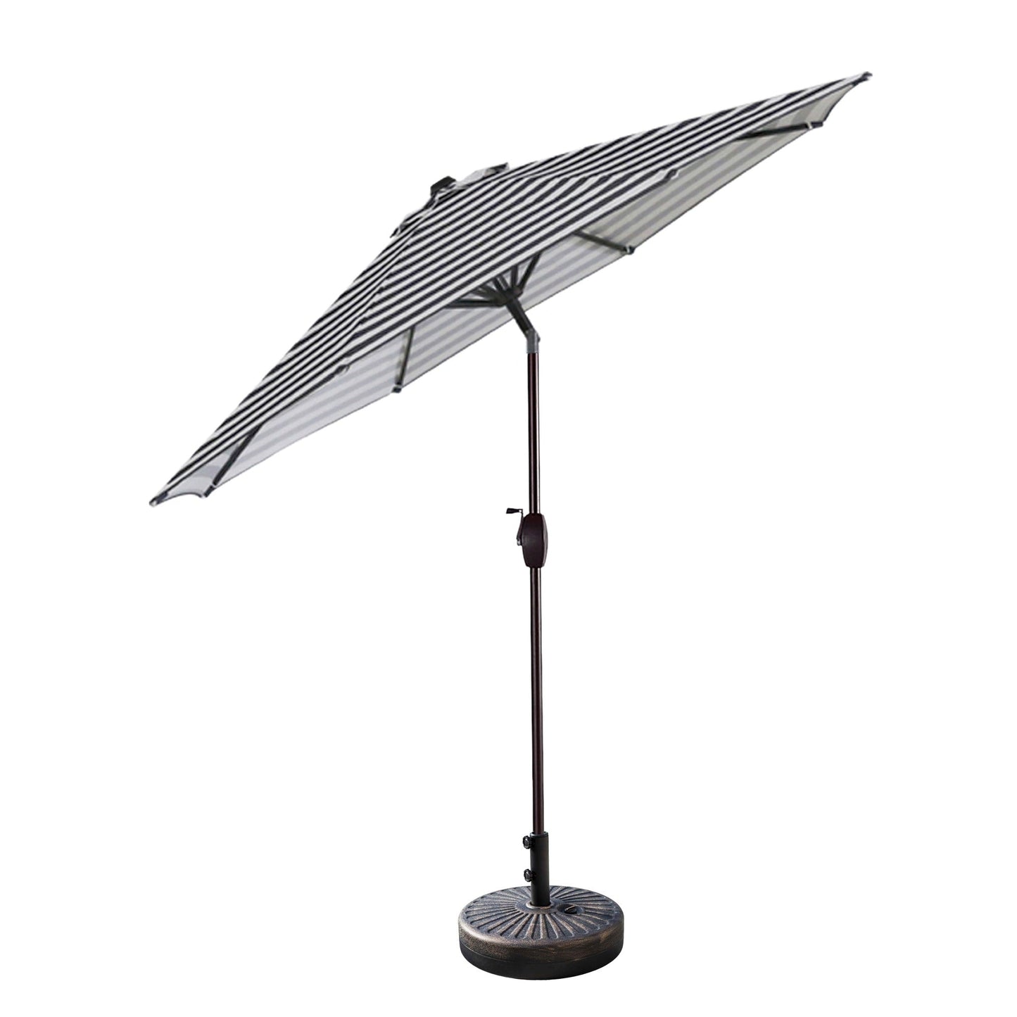 Parasol de terrasse Lopes de 2,7 m avec socle à poids bronze inclus.