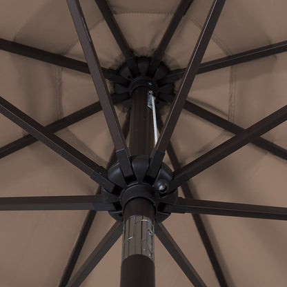 Parasol de terrasse Lopes de 2,7 m avec socle à poids bronze inclus.