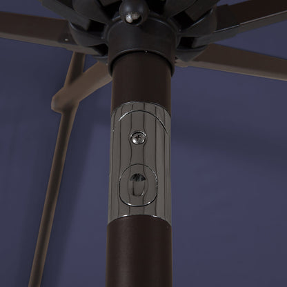 Parasol de terrasse Lopes de 2,7 m avec socle à poids bronze inclus.