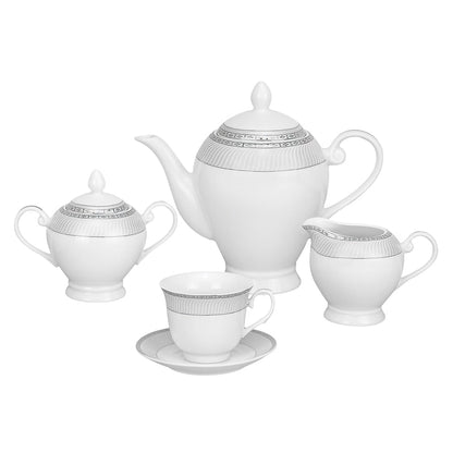 Service de table en porcelaine Lorren Home Trends, 57 pièces, avec accents argentés