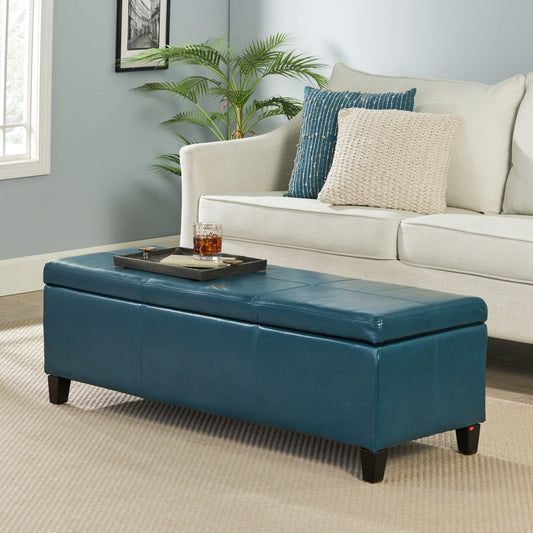 Banc de rangement Lucinda en simili cuir de Christopher Knight Home - 130,6 cm L x 44,5 cm l x 41,3 cm H