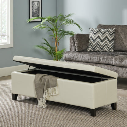 Banc de rangement Lucinda en simili cuir de Christopher Knight Home - 130,6 cm L x 44,5 cm l x 41,3 cm H
