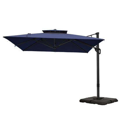 Parasol à baldaquin automatique à levier hydraulique de 3,6 m (12 pieds) MAISON ARTS avec pied en aluminium et rotation à 360 degrés