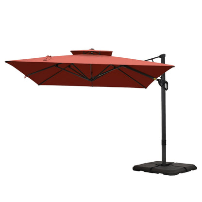 Parasol à baldaquin automatique à levier hydraulique de 3,6 m (12 pieds) MAISON ARTS avec pied en aluminium et rotation à 360 degrés