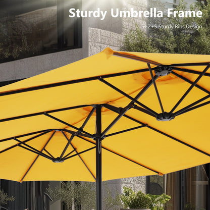 MAISON ARTS Parasol de terrasse double face extra large de 4,5 m avec socle inclus