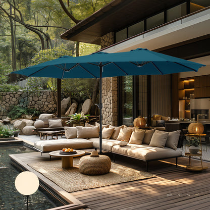 MAISON ARTS Parasol de terrasse double face extra large de 4,5 m avec socle inclus