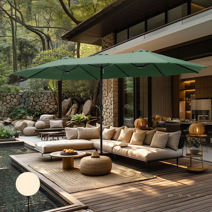 MAISON ARTS Parasol de terrasse double face extra large de 4,5 m avec socle inclus