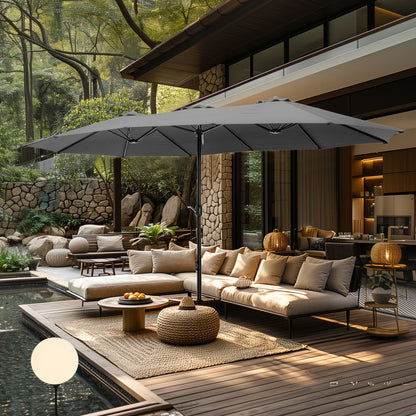 MAISON ARTS Parasol de terrasse double face extra large de 4,5 m avec socle inclus