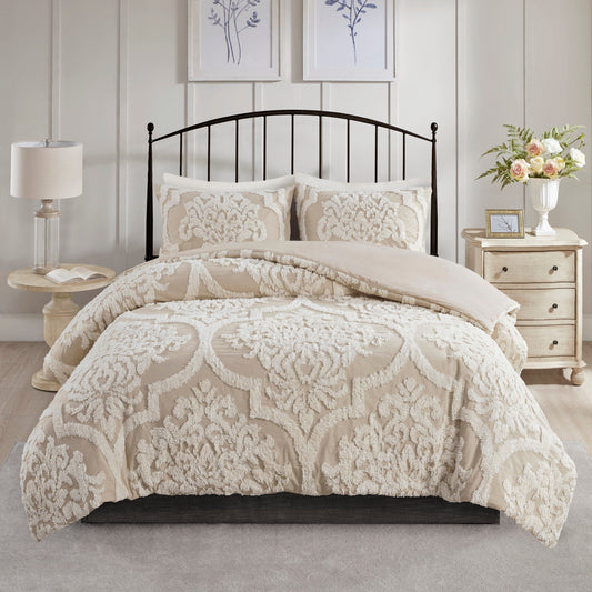Ensemble de couette en damassé de chenille de coton matelassé Madison Park Aeriela