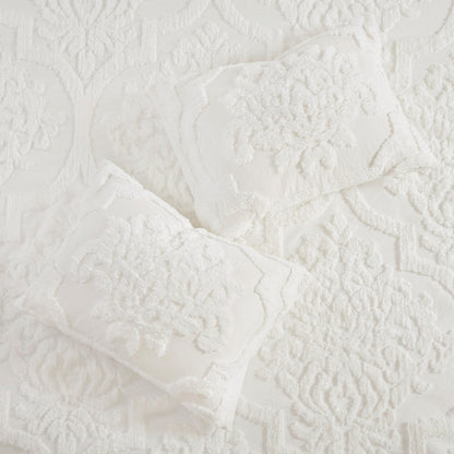 Ensemble de couette en damassé de chenille de coton matelassé Madison Park Aeriela
