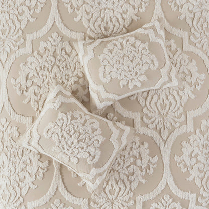 Ensemble de couette en damassé de chenille de coton matelassé Madison Park Aeriela