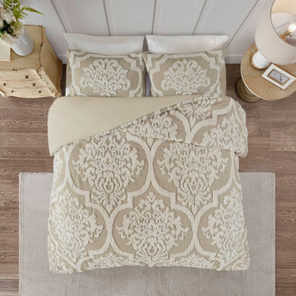 Ensemble de couette en damassé de chenille de coton matelassé Madison Park Aeriela