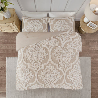Ensemble de couette en damassé de chenille de coton matelassé Madison Park Aeriela