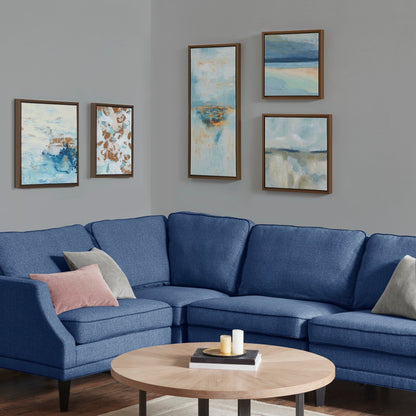 Ensemble de 5 toiles encadrées pour mur, Madison Park, Blue Horizon