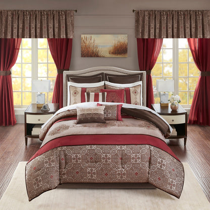Madison Park Essentials Parker Jacquard Brodé, Ensemble de 24 Pièces, Chambre en Sac