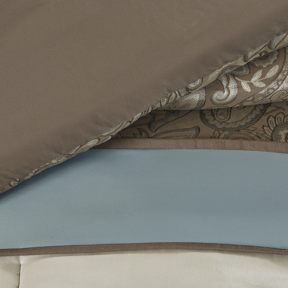 Ensemble de couette 7 pièces Madison Park Lorraine en jacquard bleu