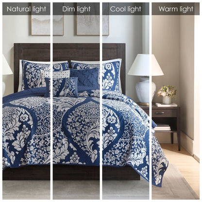Ensemble de couette imprimée en coton Marcella de Madison Park, 7 pièces