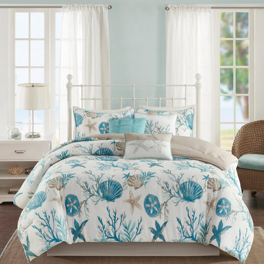 Ensemble de couette en satin de coton Madison Park Pacific Grove, 7 pièces