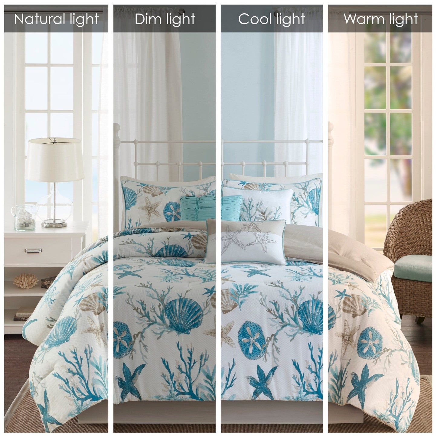 Ensemble de couette en satin de coton Madison Park Pacific Grove, 7 pièces