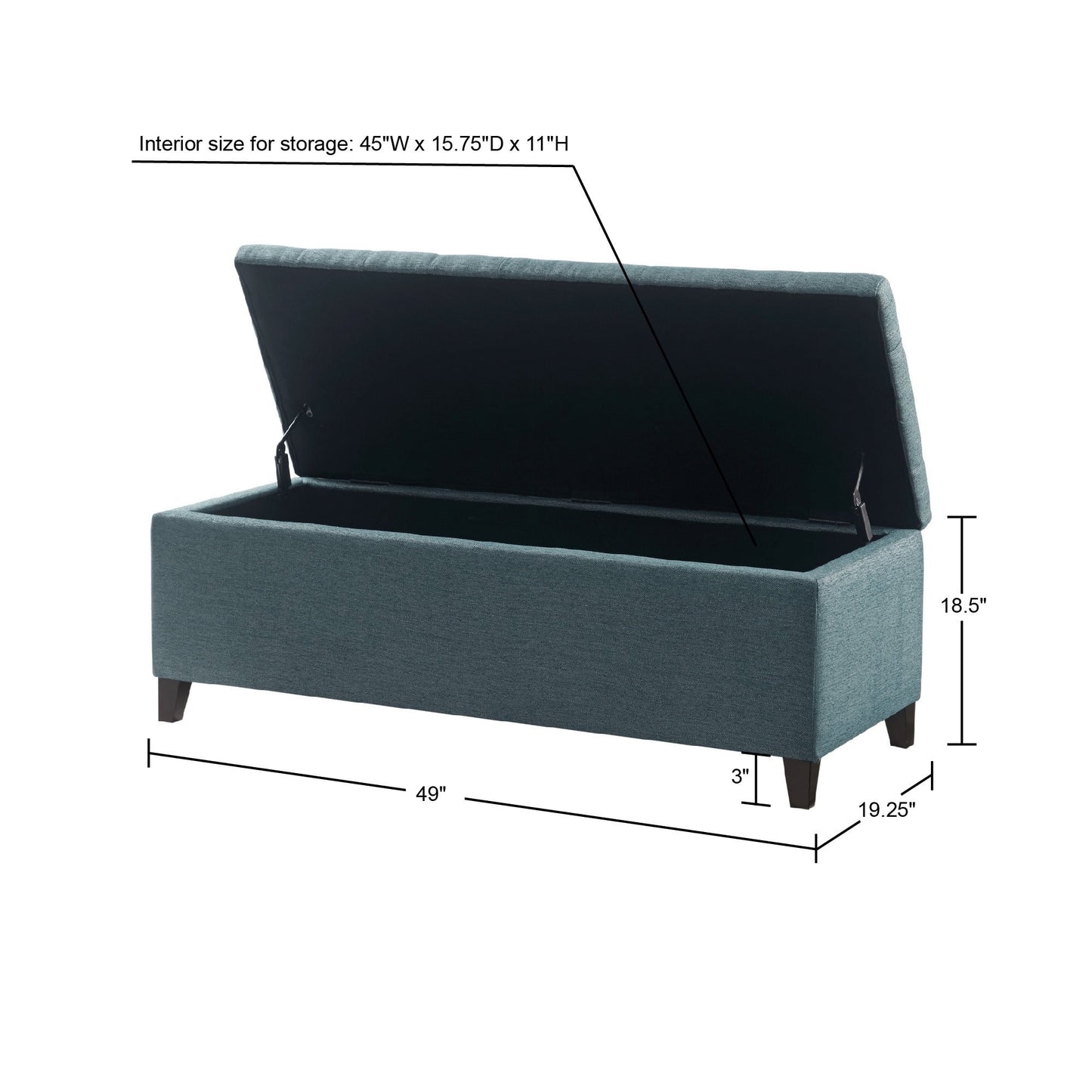 Banc de rangement capitonné et rembourré Madison Park Sasha