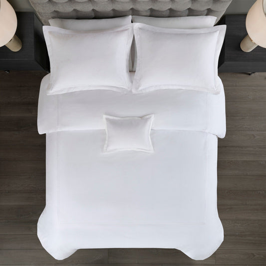 Ensemble de housse de couette brodée en satin de coton 100 % Madison Park Signature, collection de luxe, 500 fils au pouce.