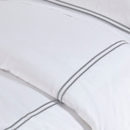 Ensemble de housse de couette brodée en satin de coton 100 % Madison Park Signature, collection de luxe, 500 fils au pouce.