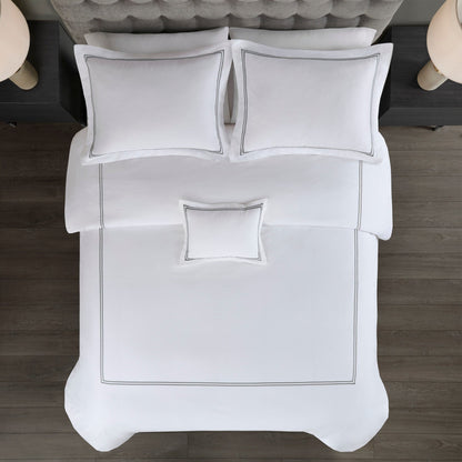 Ensemble de housse de couette brodée en satin de coton 100 % Madison Park Signature, collection de luxe, 500 fils au pouce.