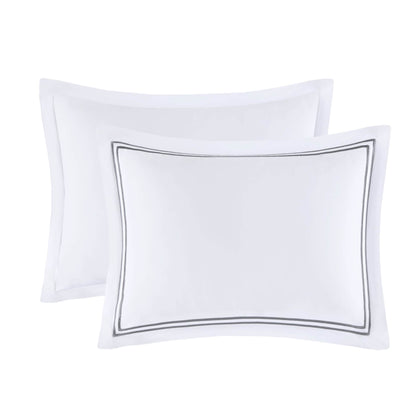 Ensemble de housse de couette brodée en satin de coton 100 % Madison Park Signature, collection de luxe, 500 fils au pouce.