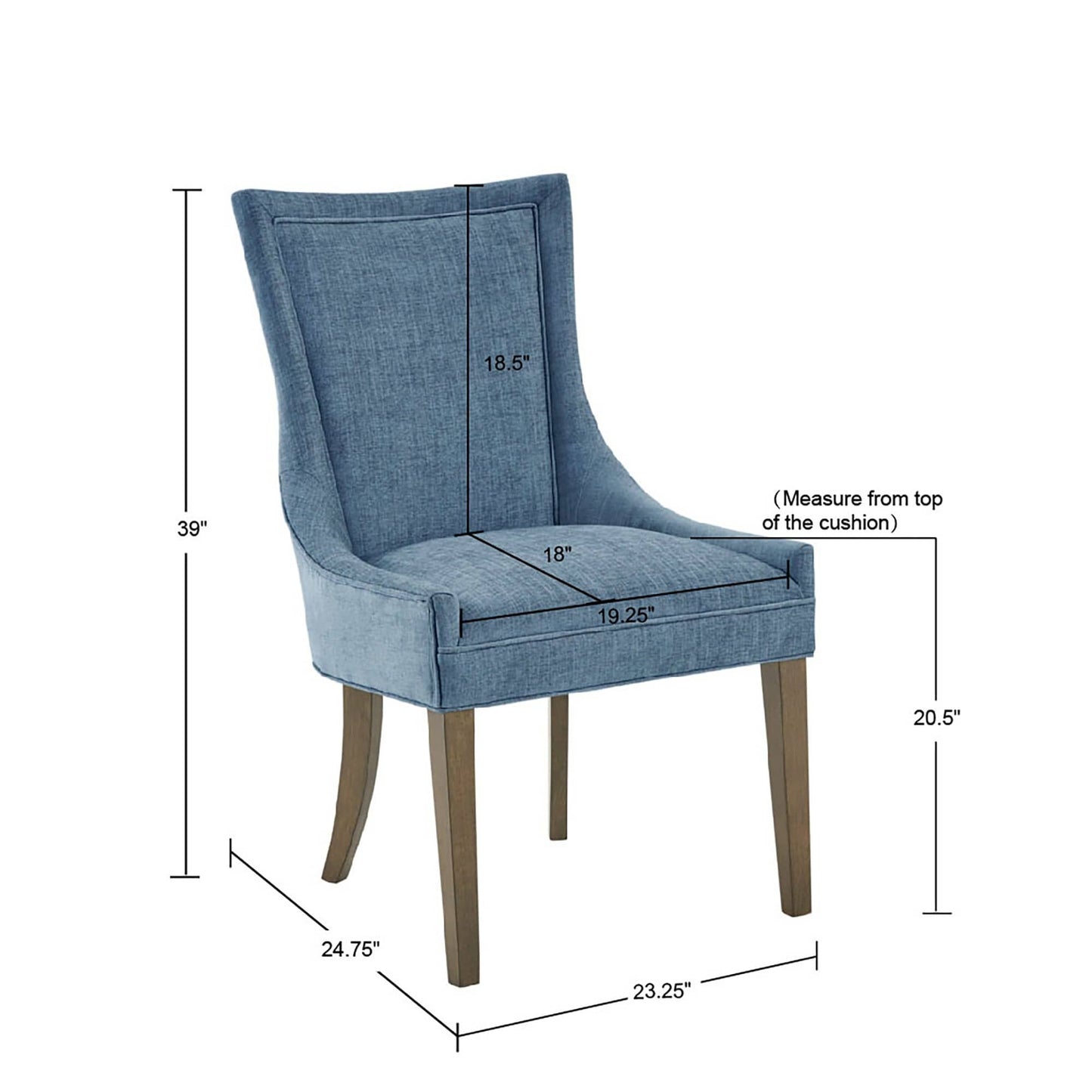 Madison Park Signature Fauteuils de salle à manger Ultra rembourrés avec pieds en bois (lot de 2) - N/A
