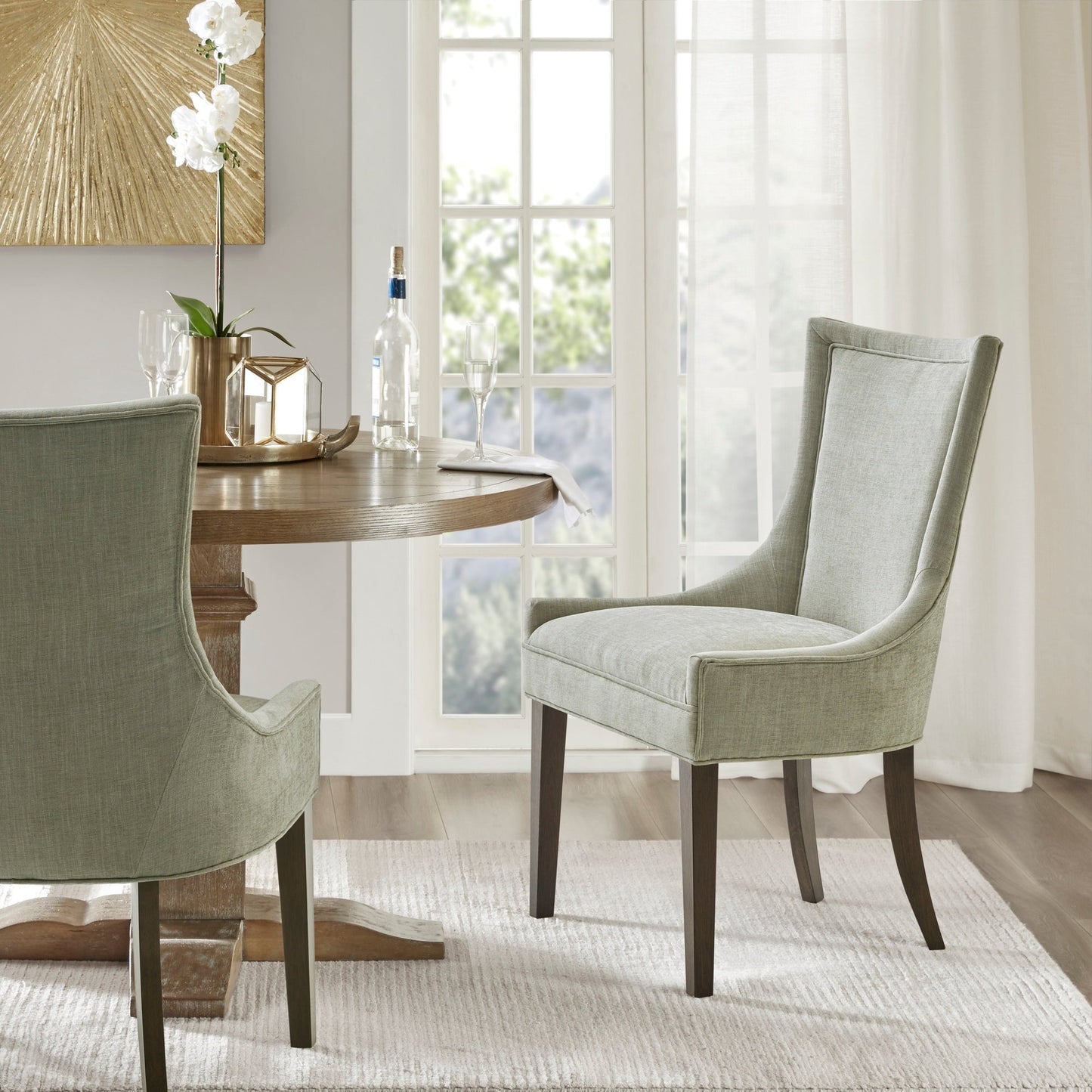 Madison Park Signature Fauteuils de salle à manger Ultra rembourrés avec pieds en bois (lot de 2) - N/A