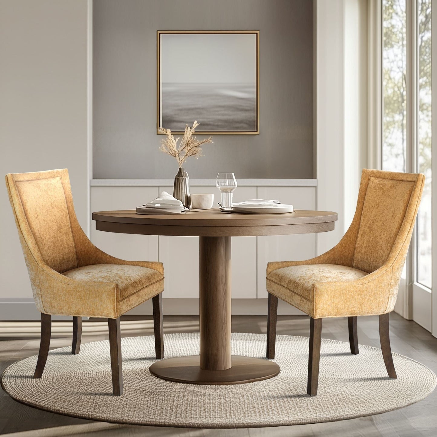 Madison Park Signature Fauteuils de salle à manger Ultra rembourrés avec pieds en bois (lot de 2) - N/A