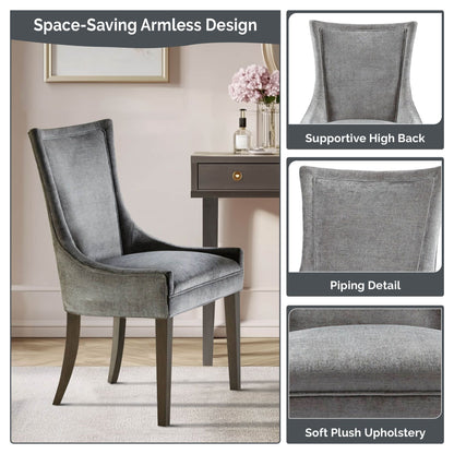 Madison Park Signature Fauteuils de salle à manger Ultra rembourrés avec pieds en bois (lot de 2) - N/A