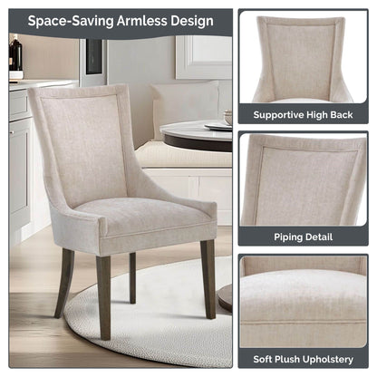 Madison Park Signature Fauteuils de salle à manger Ultra rembourrés avec pieds en bois (lot de 2) - N/A