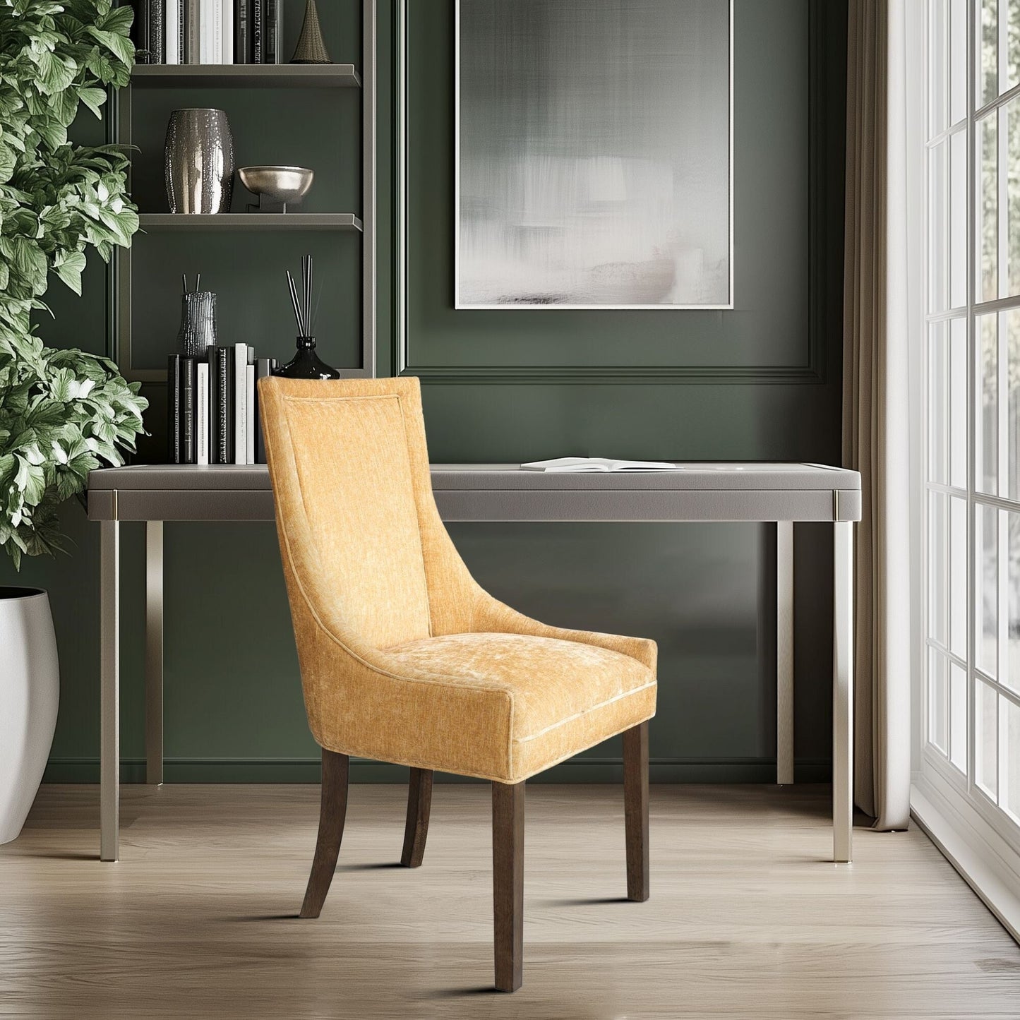 Madison Park Signature Fauteuils de salle à manger Ultra rembourrés avec pieds en bois (lot de 2) - N/A