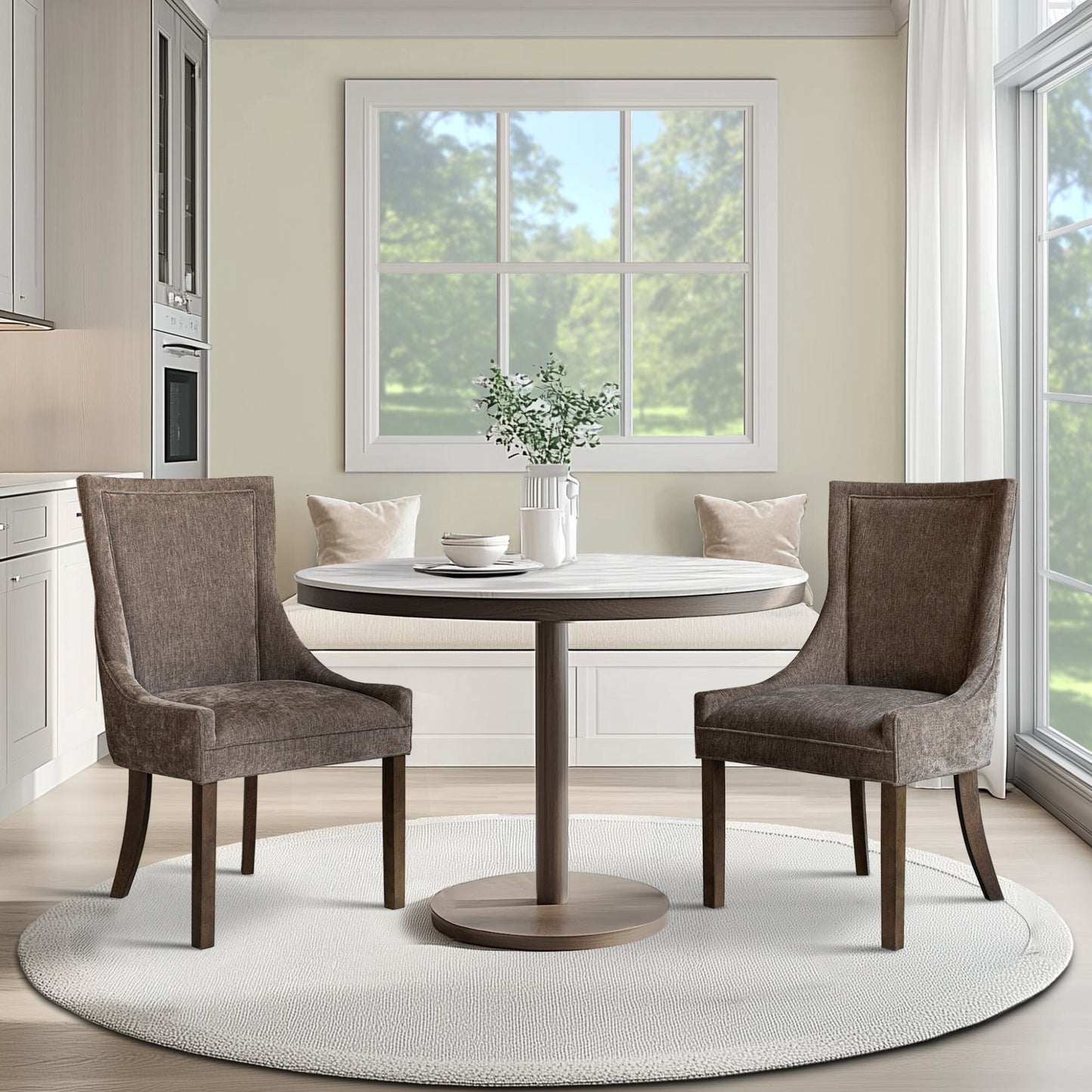 Madison Park Signature Fauteuils de salle à manger Ultra rembourrés avec pieds en bois (lot de 2) - N/A
