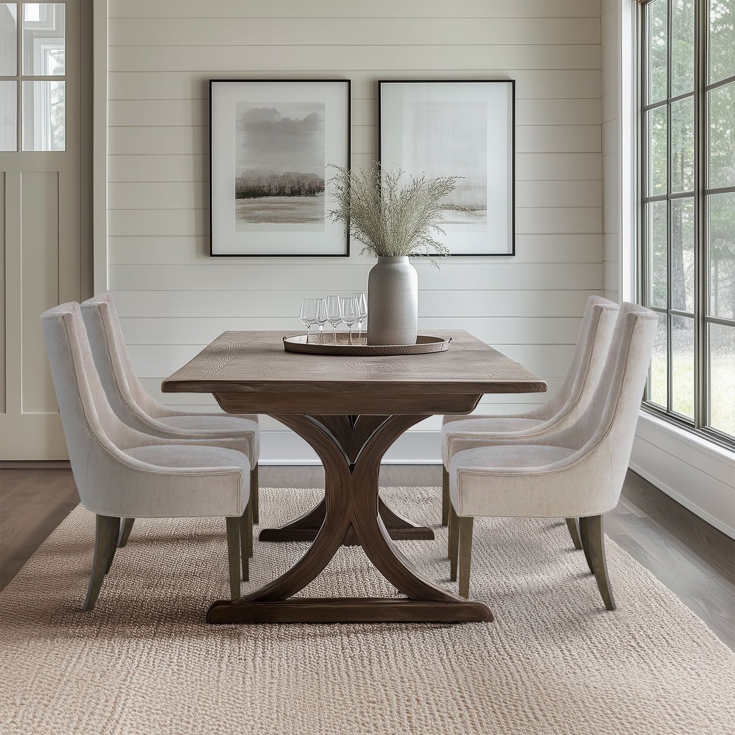 Madison Park Signature Fauteuils de salle à manger Ultra rembourrés avec pieds en bois (lot de 2) - N/A