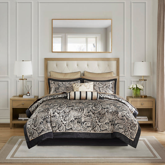 Ensemble de couette Madison Park Wellington 12 pièces avec draps de lit en coton