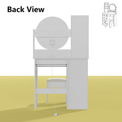 Ensemble coiffeuse avec miroir à écran tactile et tabouret