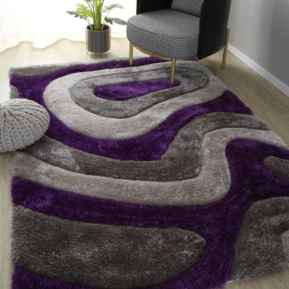 Tapis de sol Mateos Shag à motif abstrait