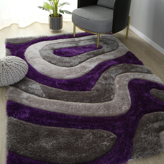 Tapis de sol Mateos Shag à motif abstrait